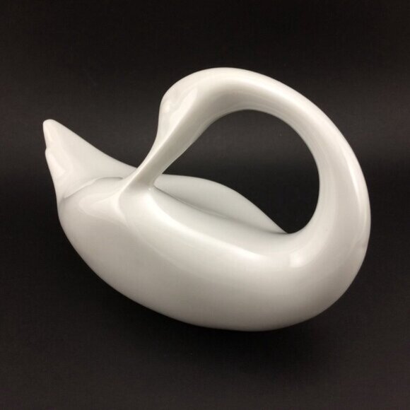 Vintage Naaman Porcelain Swan Figurine Made in Israel White Israeli - Picture 3 of 16